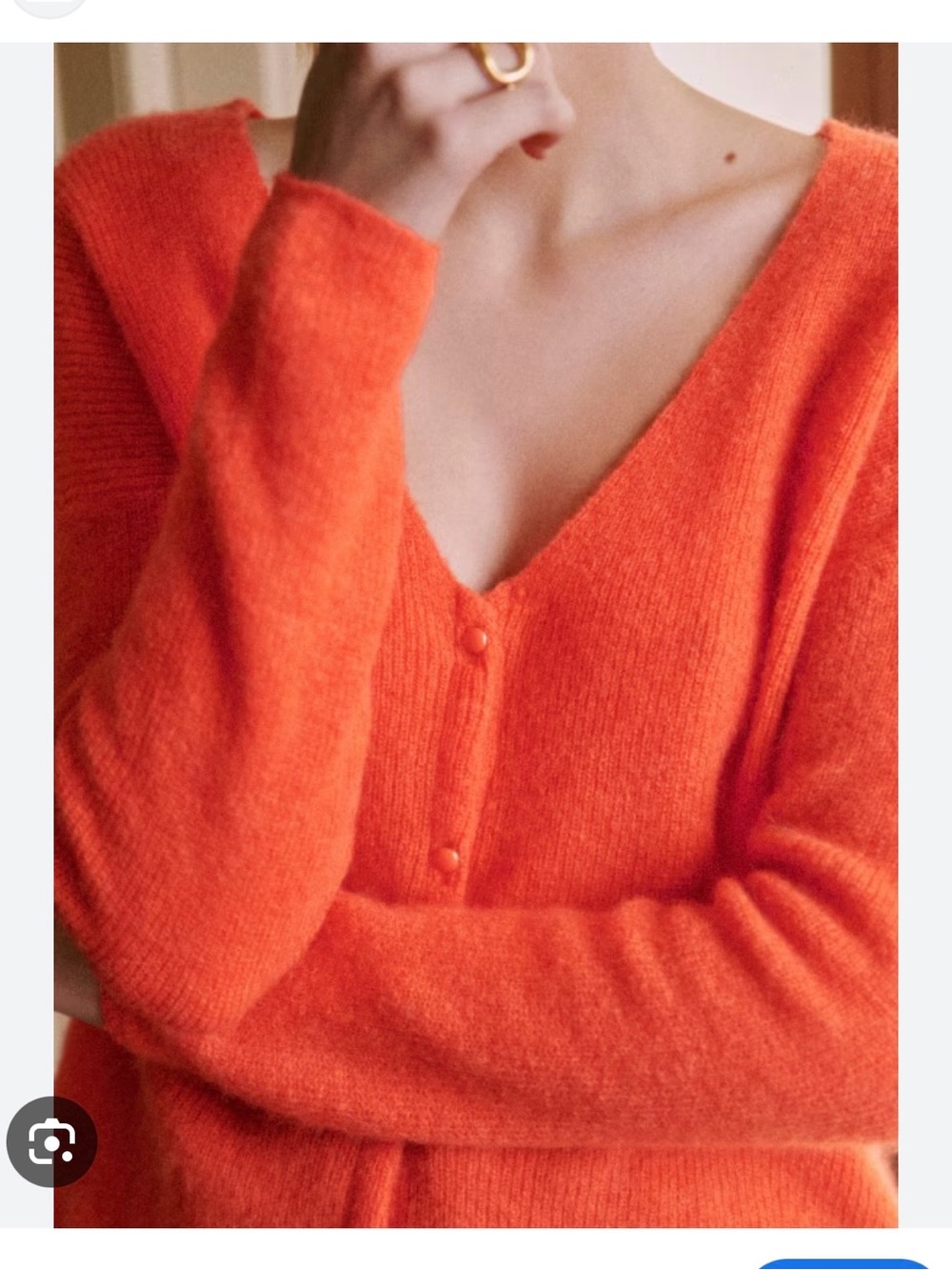 Sezane Bright Orange Barry cardigan NWT